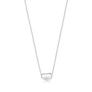 Tiffany & Co. Elsa Peretti Sterling Silver Bean Pendant Necklace 16”